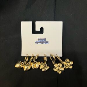 Urban Outfitters 3 pairs of Gold Charm Earrings